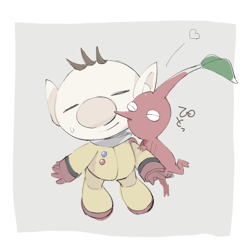 red pikmin and olimar (pikmin) drawn by chikin_(toritoritori09)