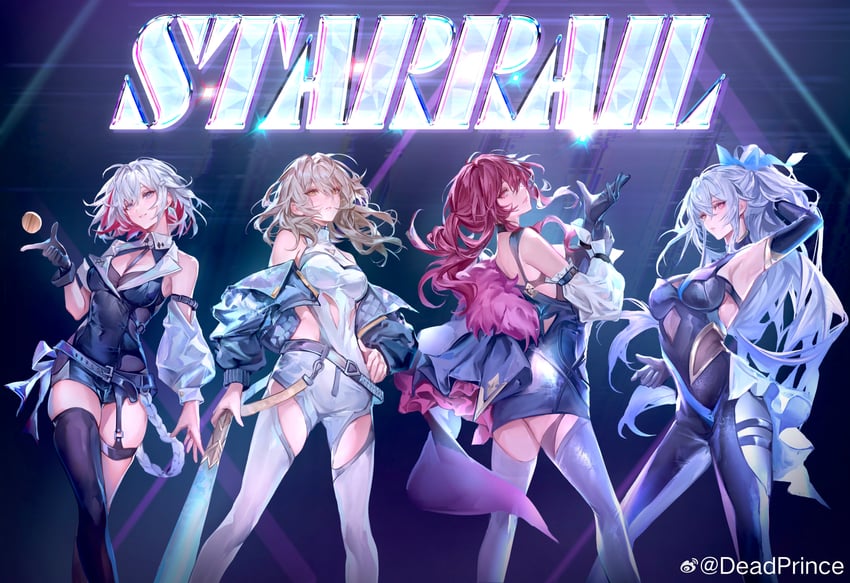 trailblazer, stelle, kafka, topaz, and jingliu (honkai and 1 more) drawn by deadprince