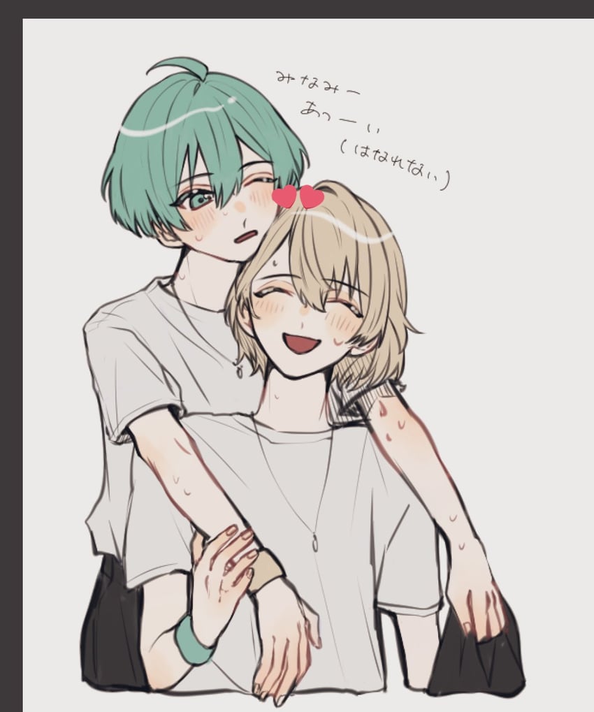 isumi haruka and natsume minami (idolish7) drawn by kaoagete_b