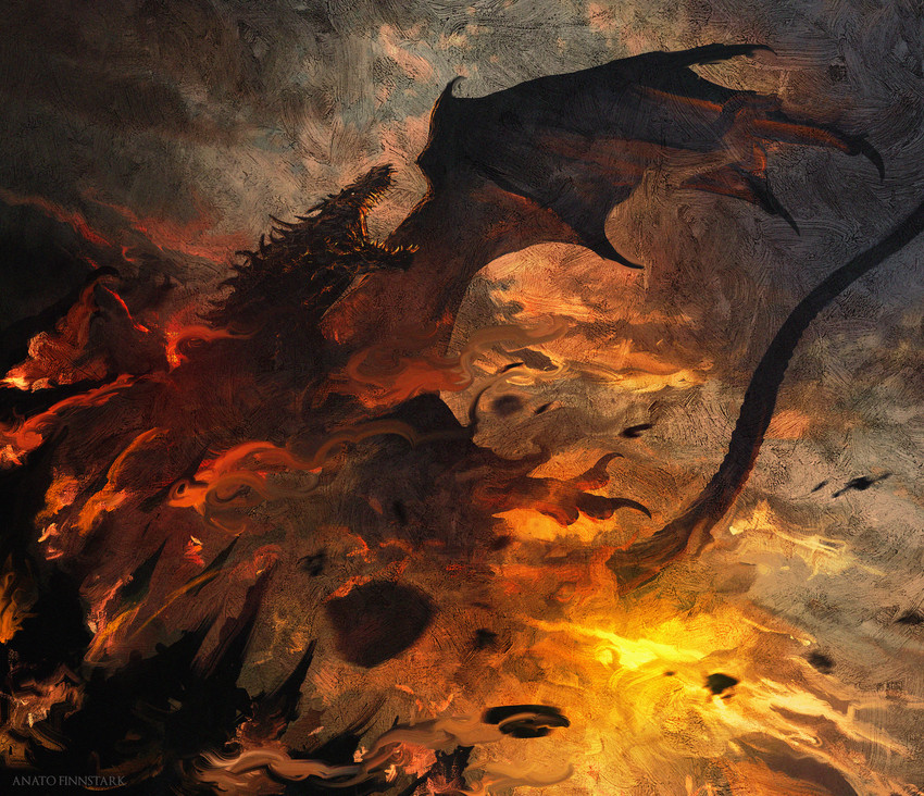 ancalagon (tolkien's legendarium and 1 more) drawn by anato_finnstark