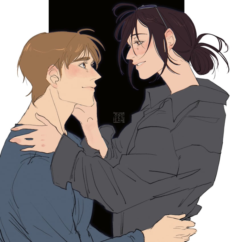 hange zoe and moblit berner (shingeki no kyojin) drawn by anaiessan