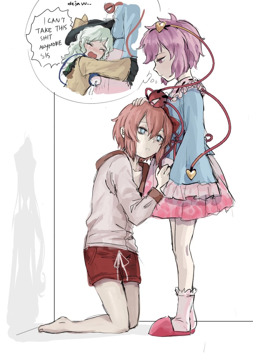 komeiji koishi, komeiji satori, monika, and sayori (touhou and 1 more) drawn by himuhino