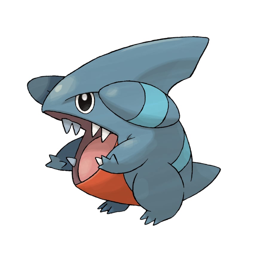 gible (pokemon and 1 more) drawn by sugimori_ken