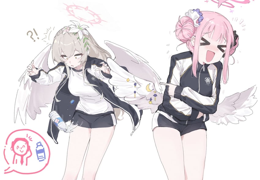 sensei, doodle sensei, mika, and nagisa (blue archive) drawn by countryman_(artist)