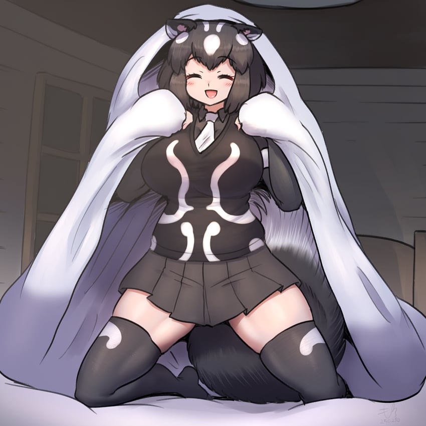 spotted skunk (kemono friends) drawn by mo23