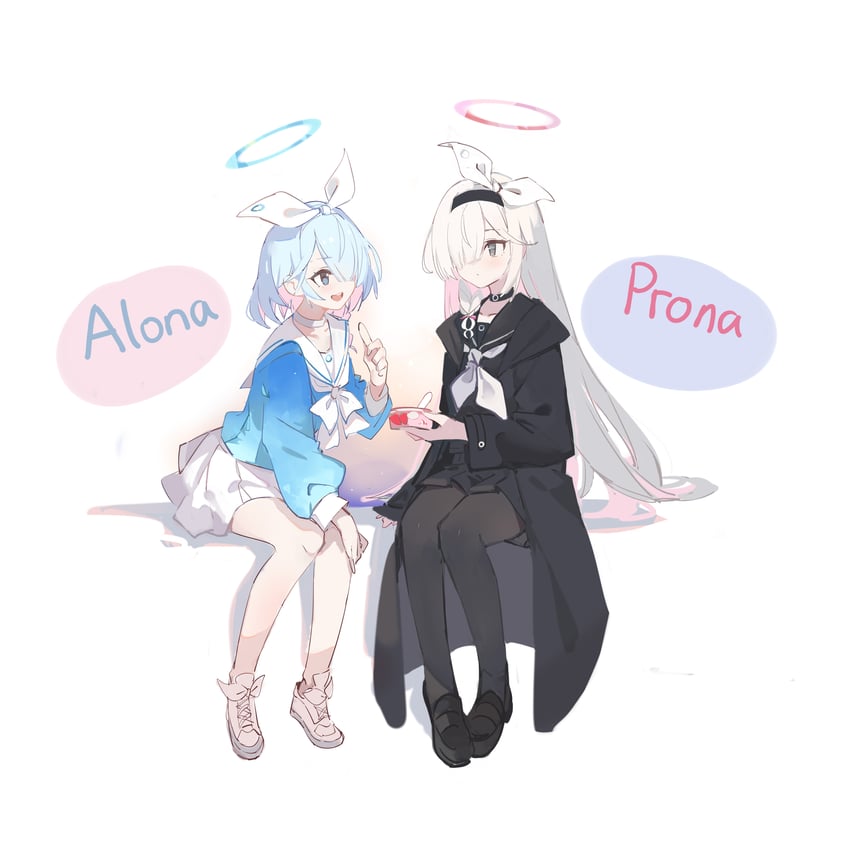 arona and plana (blue archive) drawn by kawa_no_kou