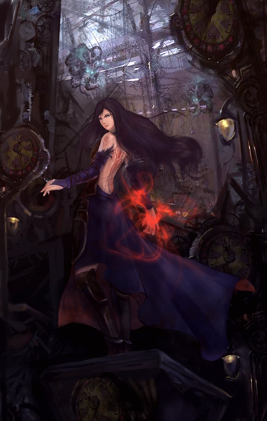 shanoa and medusa head (castlevania and 1 more) drawn by xiezhuyu