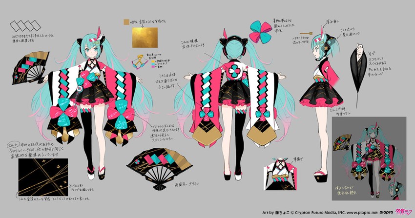 hatsune miku and magical mirai miku (vocaloid and 1 more) drawn by fuzichoco