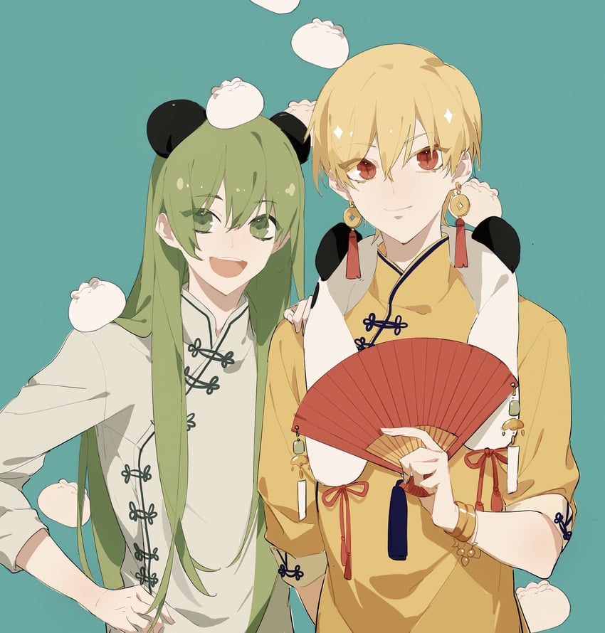 gilgamesh and enkidu (fate and 2 more) drawn by e_(h798602056)