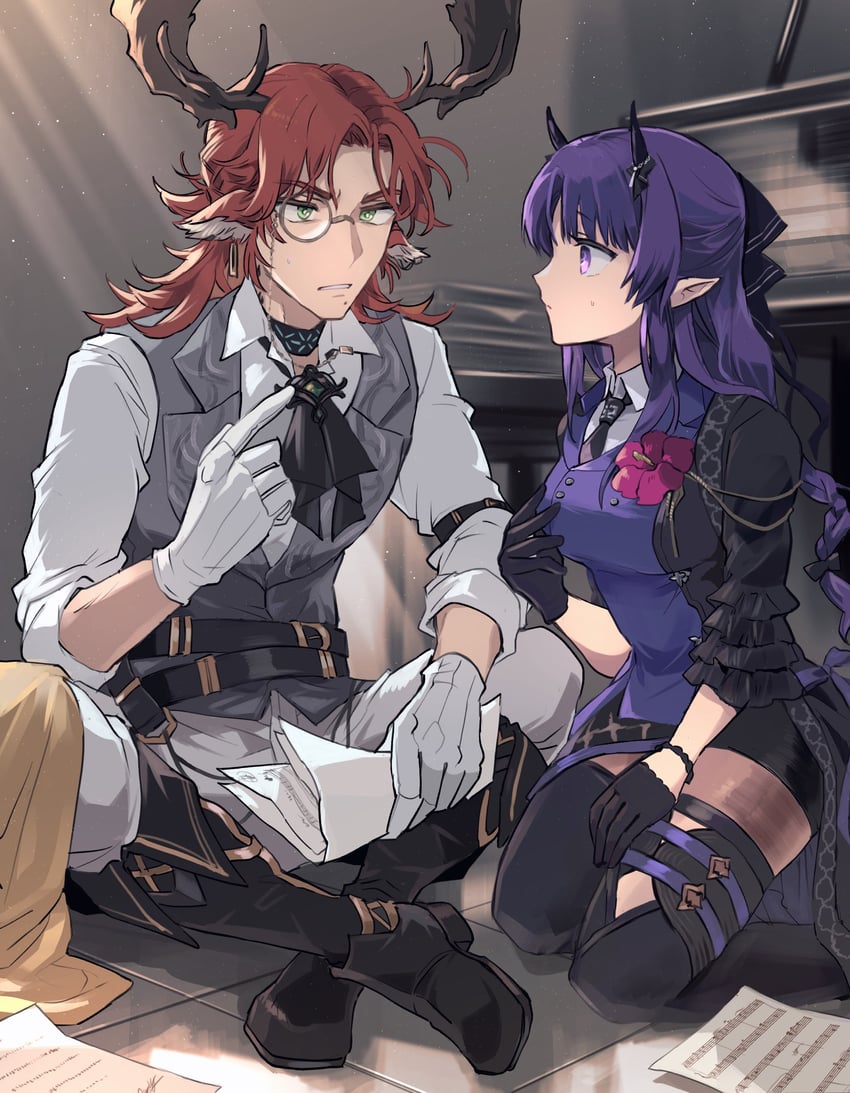 hibiscus, hibiscus the purifier, and czerny (arknights) drawn by noshima