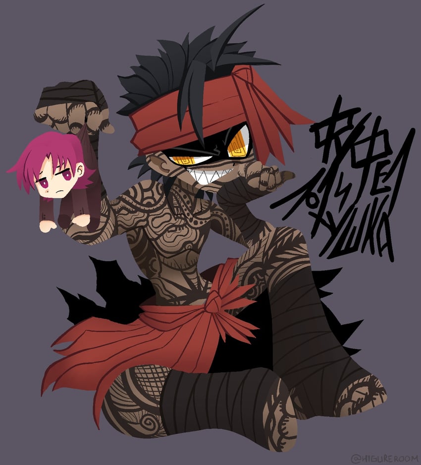 bazett fraga mcremitz and angra mainyu (fate and 1 more) drawn by higureroom