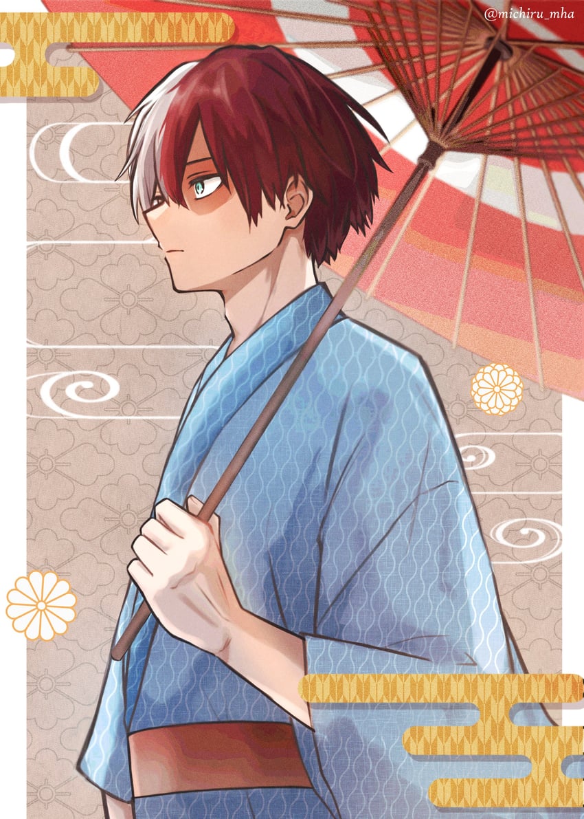 todoroki shoto (boku no hero academia) drawn by michiru_mha