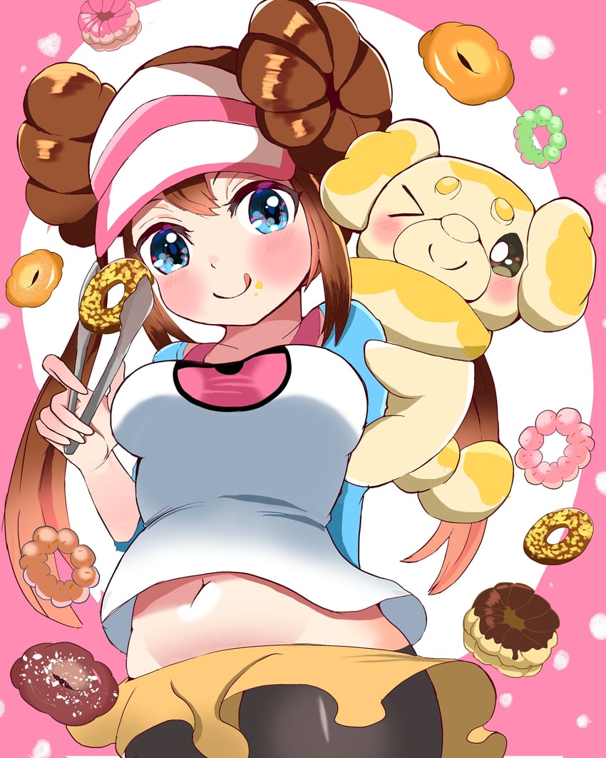 rosa and fidough (pokemon and 1 more) drawn by carrot_summer