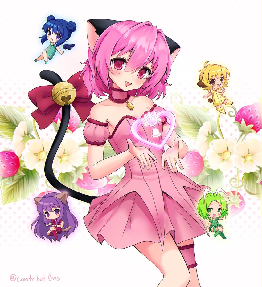 momomiya ichigo, mew ichigo, aizawa mint, fujiwara zakuro, midorikawa lettuce, and 5 more (tokyo mew mew) drawn by contributi0ns