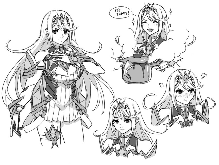 mythra (xenoblade chronicles and 2 more) drawn by kamu_(kamuuei)