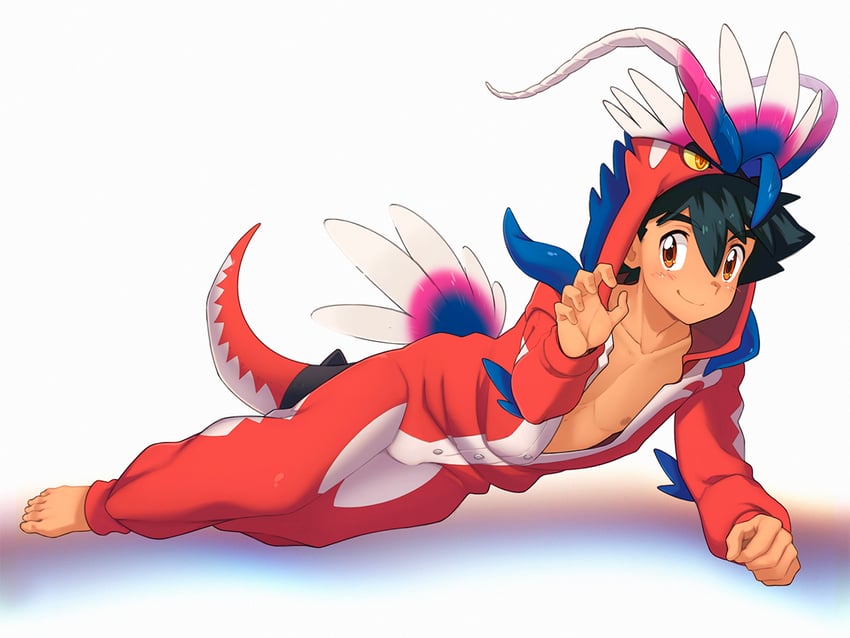 ash ketchum and koraidon (pokemon) drawn by tama!_(lazyturtle)