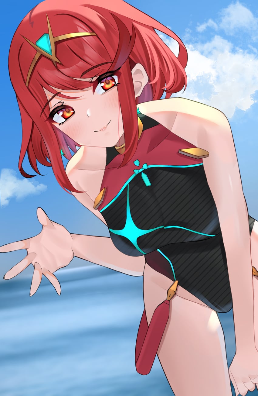 pyra (xenoblade chronicles and 1 more) drawn by kyaro_(wanu_14)