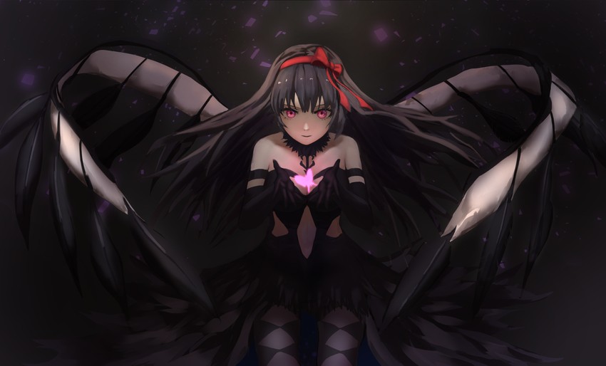 akemi homura and akuma homura (mahou shoujo madoka magica and 1 more) drawn by tesin_(7aehyun)