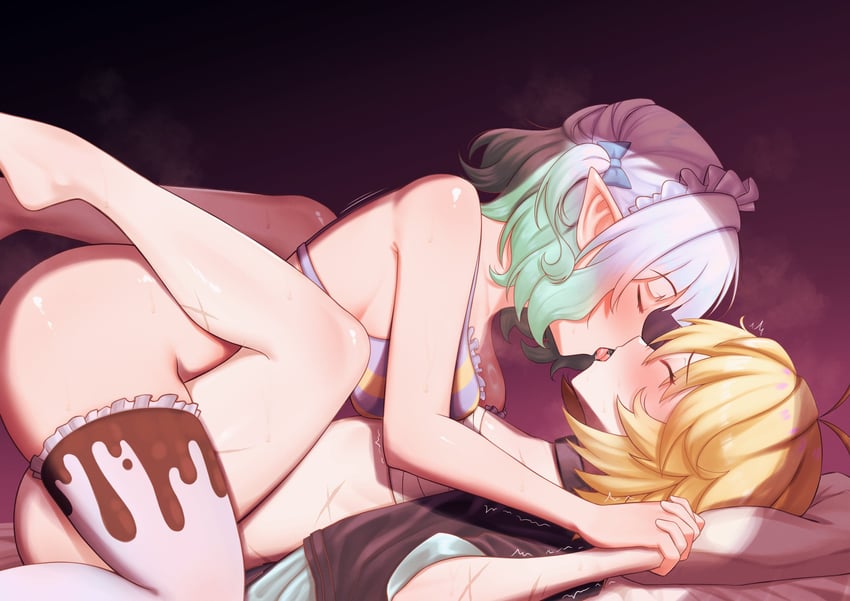 dokibird and mint fantome (indie virtual youtuber) drawn by cipher4109