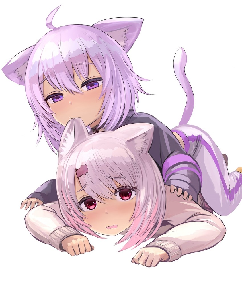 nekomata okayu and shiina yuika (hololive and 1 more) drawn by enumiyaa