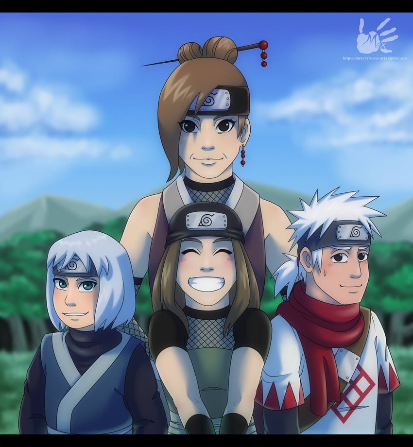 hatake sakumo, katou dan, utatane koharu, and umino kohari (naruto and 1 more) drawn by mexcraziness