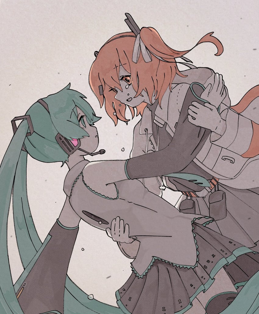 hatsune miku and adachi rei (vocaloid and 2 more) drawn by sabaku_(saba9)