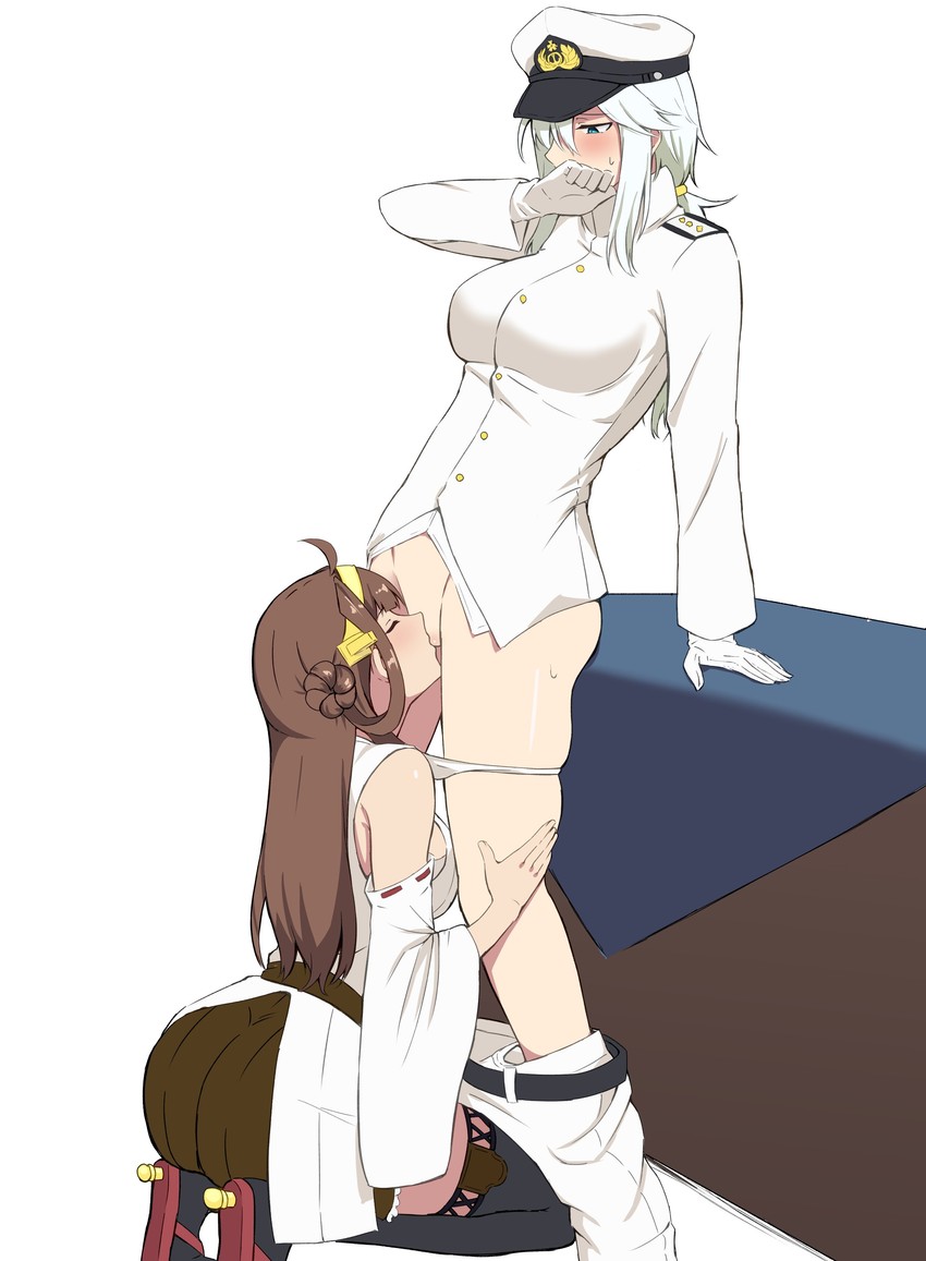 kongou and female admiral (kantai collection) drawn by takaman_(gaffe)