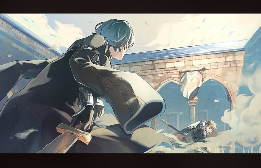 male byleth and jeralt reus eisner (fire emblem and 1 more) drawn by un_faro