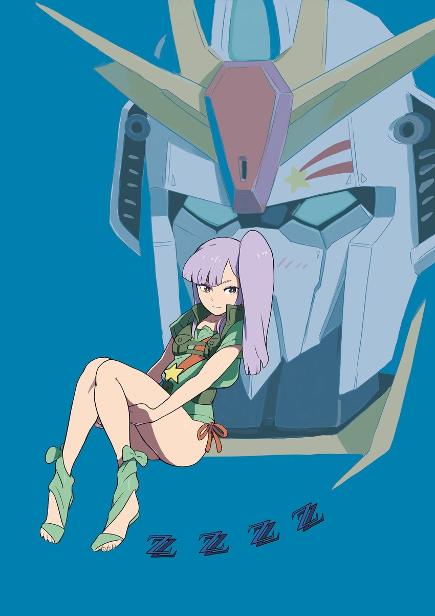 zeta gundam and roux louka (gundam and 1 more) drawn by oomura_yuusuke