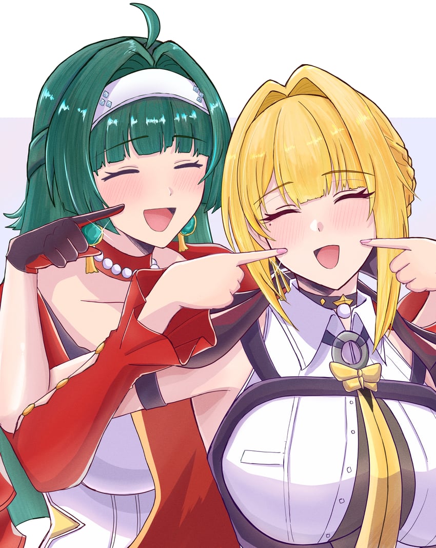 evelyn chevalier and astra yao (zenless zone zero) drawn by miyabidai