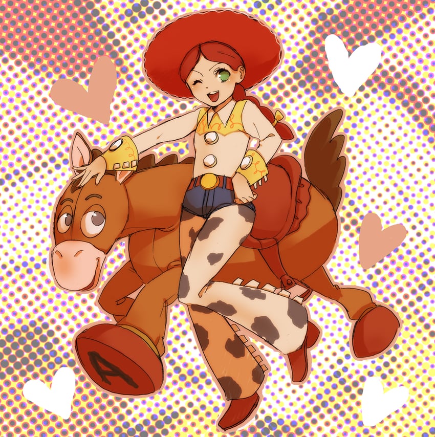 jessie the yodeling cowgirl and bullseye (toy story) drawn by maron_(8059love)