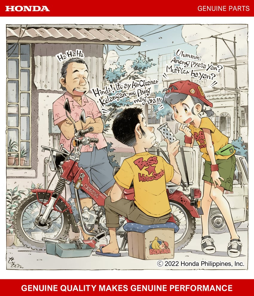 genie and boss (genie's motorcycle life) drawn by sekihan