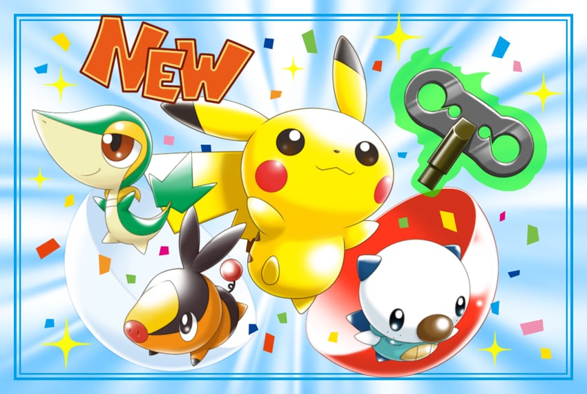 pikachu, oshawott, snivy, and tepig (pokemon and 2 more)