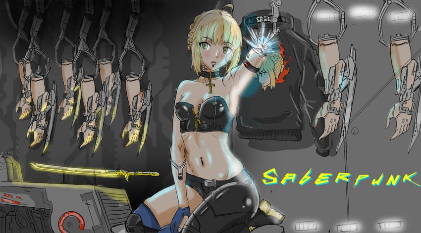 artoria pendragon and saber alter (fate and 2 more) drawn by saberalter_says