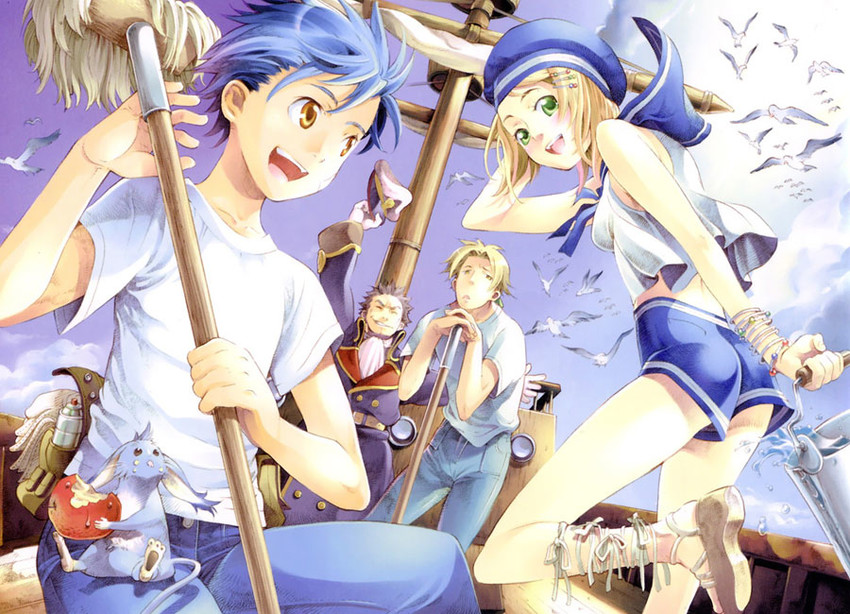 cecilia lynne adelhyde, rody roughnight, jack van burace, hanpan, and captain bartholomew (wild arms and 1 more) drawn by ooba_wakako