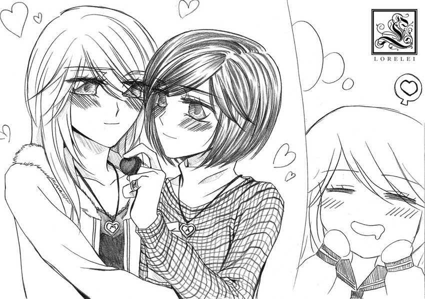 oohashi akiko and kumakura mariko (girl friends) drawn by lunarxlorelei