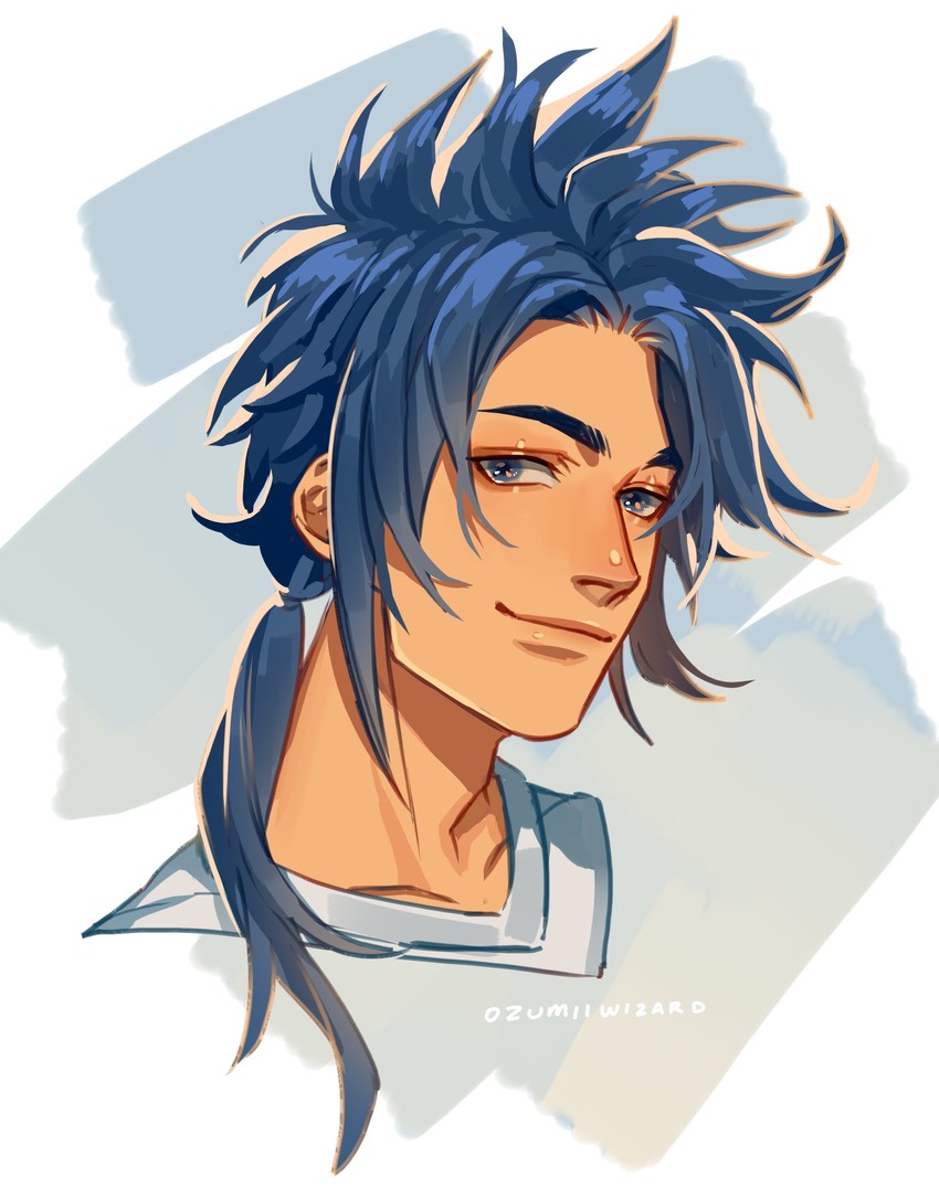 blue-haired boy (how to draw manga) drawn by ozumii