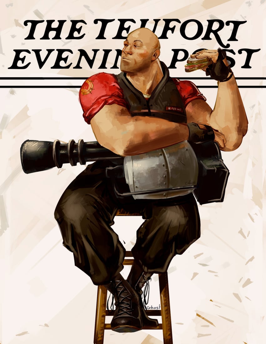 heavy and red heavy (team fortress 2) drawn by ghostsberry