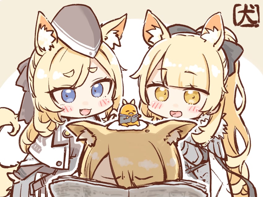 blemishine, whislash, mlynar, and gudetama (arknights and 1 more) drawn by akanotanin13
