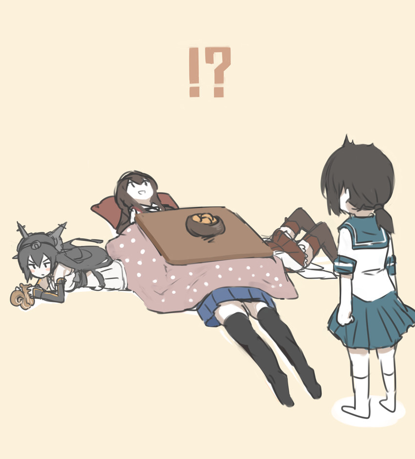 kaga, kongou, akagi, fubuki, and nagato (kantai collection) drawn by tekka_maki_(wafuu-bune)