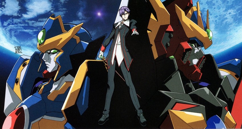 sol gravion, klein sandman, and grankaiser (choujuushin gravion and 1 more) drawn by kabashima_yousuke