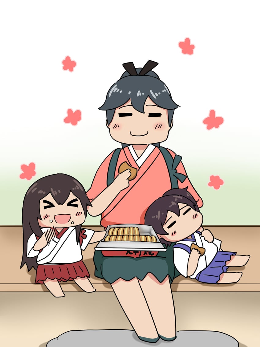 kaga, akagi, and houshou (kantai collection) drawn by tetsukui