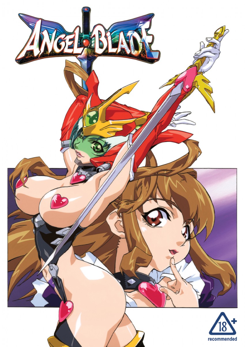 shinguuji moena and angel blade (angel blade) drawn by oobari_masami