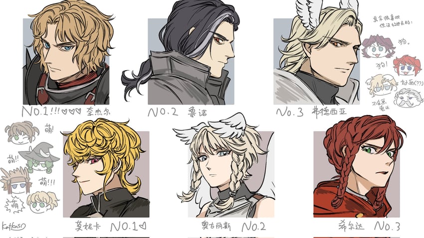 yahna, melisandre, lex, ochlys, celeste, and 9 more (unicorn overlord) drawn by sdkafka