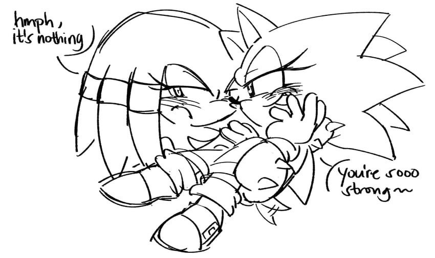 sonic the hedgehog and knuckles the echidna (sonic) drawn by fishsoof