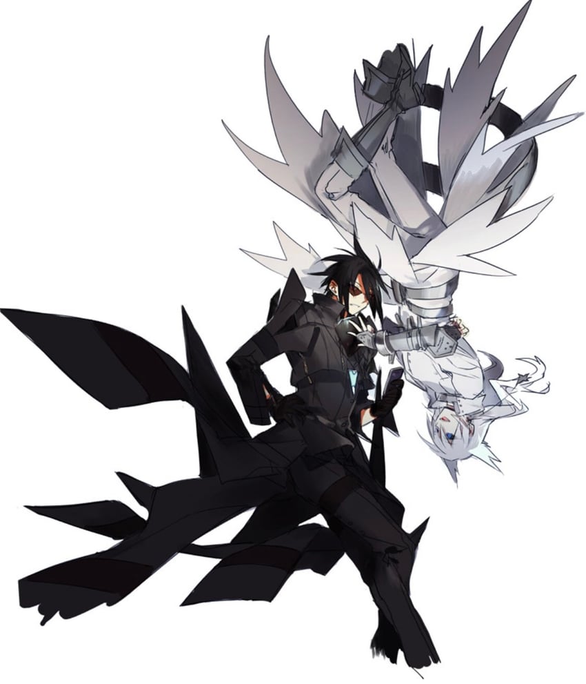 reshiram and zekrom (pokemon and 2 more) drawn by yara_kami_meiosei
