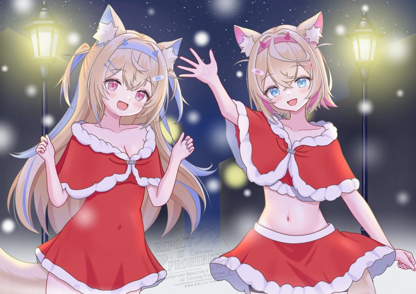 fuwawa abyssgard and mococo abyssgard (hololive and 1 more) drawn by artexyan