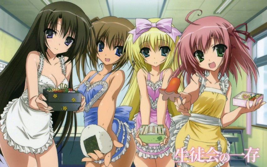 shiina mafuyu, sakurano kurimu, shiina minatsu, and akaba chizuru (seitokai no ichizon)