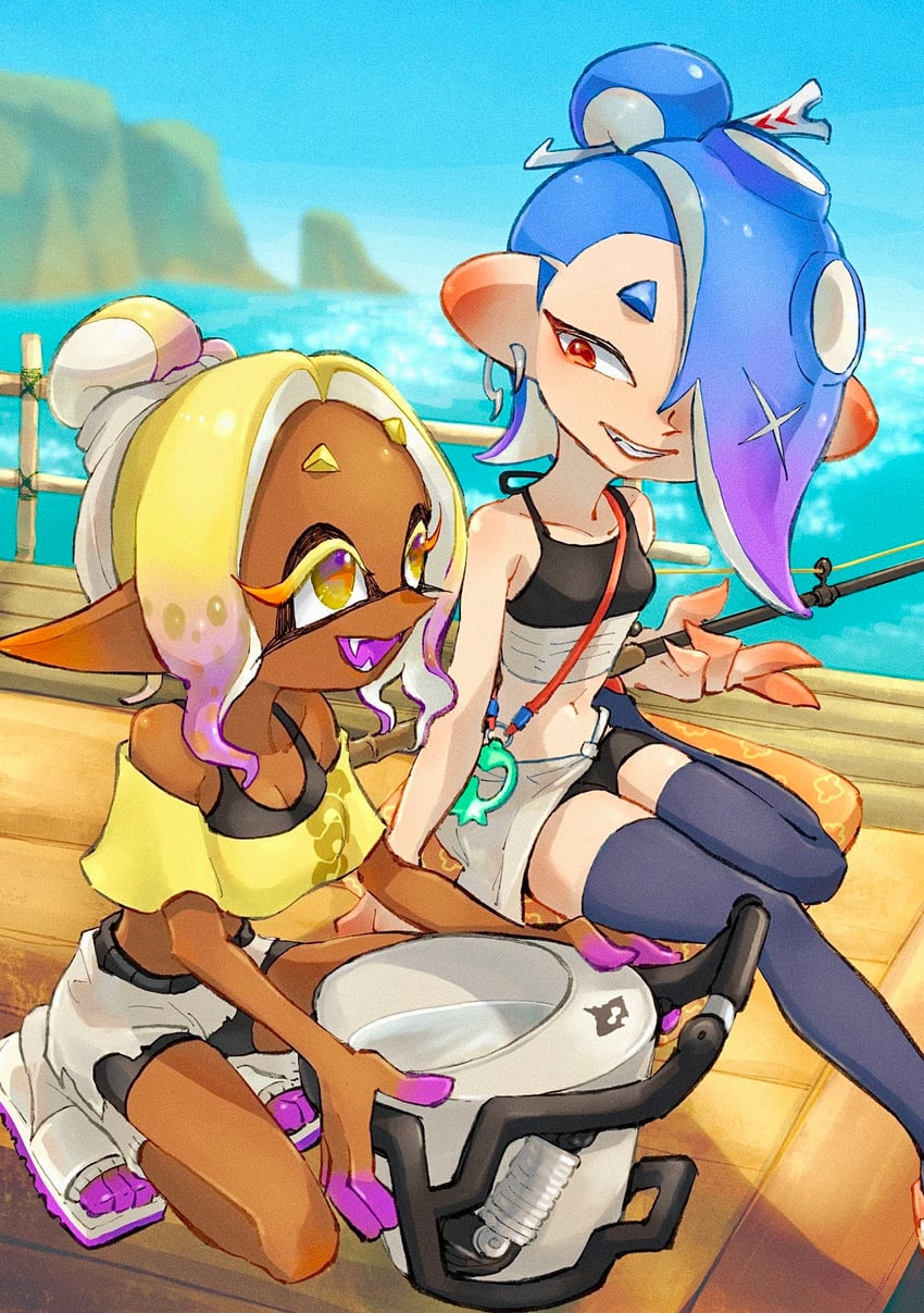 shiver and frye (splatoon and 1 more) drawn by gari_osushi