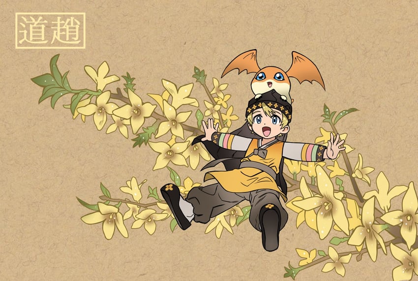 takaishi takeru and patamon (digimon and 1 more) drawn by roseepdl2